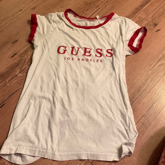 guess t-shirt white and red - Picture 1 of 2